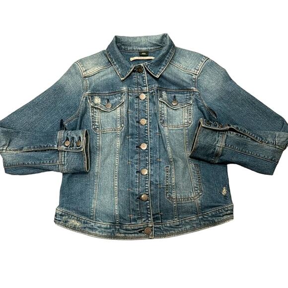 Eddie Bauer Women's Patch Up Detail Jean Jacket Medium Wash Size L - Picture 1 of 10